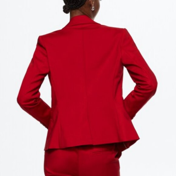 MANGO Structured Suit Blazer in Red, Size 4 - Picture 3 of 7